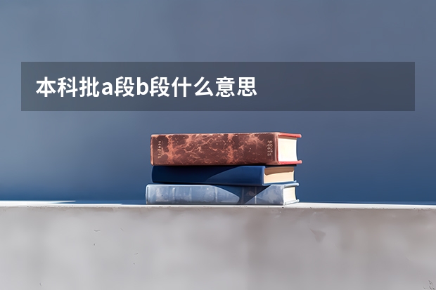 本科批a段b段什么意思
