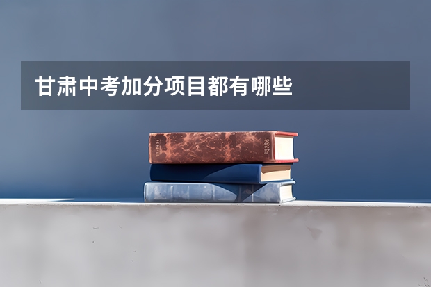 甘肃中考加分项目都有哪些
