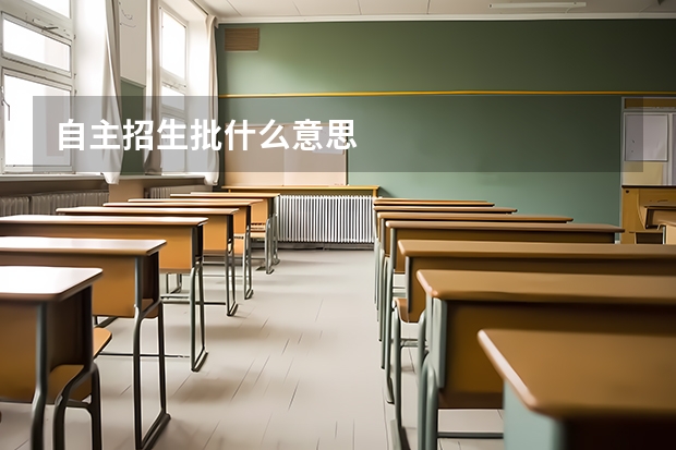 自主招生批什么意思