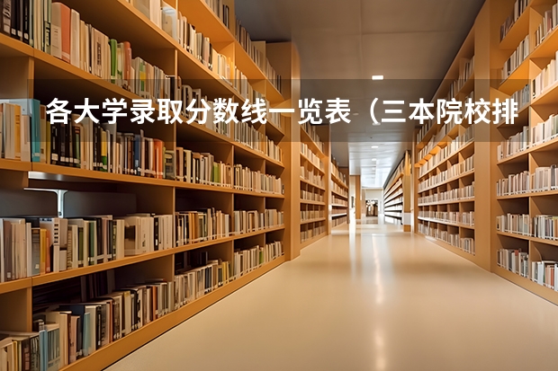 各大学录取分数线一览表（三本院校排名及录取分数线）