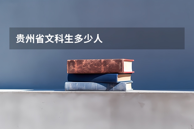 贵州省文科生多少人