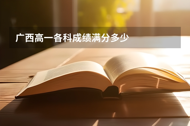 广西高一各科成绩满分多少