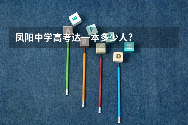 凤阳中学高考达一本多少人?