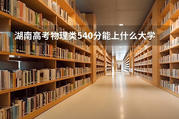 湖南高考物理类540分能上什么大学