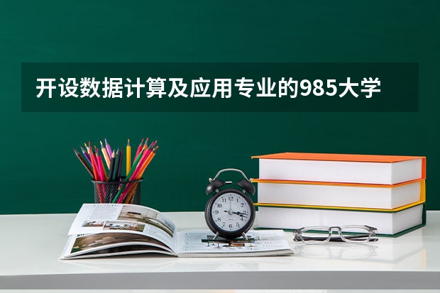 开设数据计算及应用专业的985大学名单
